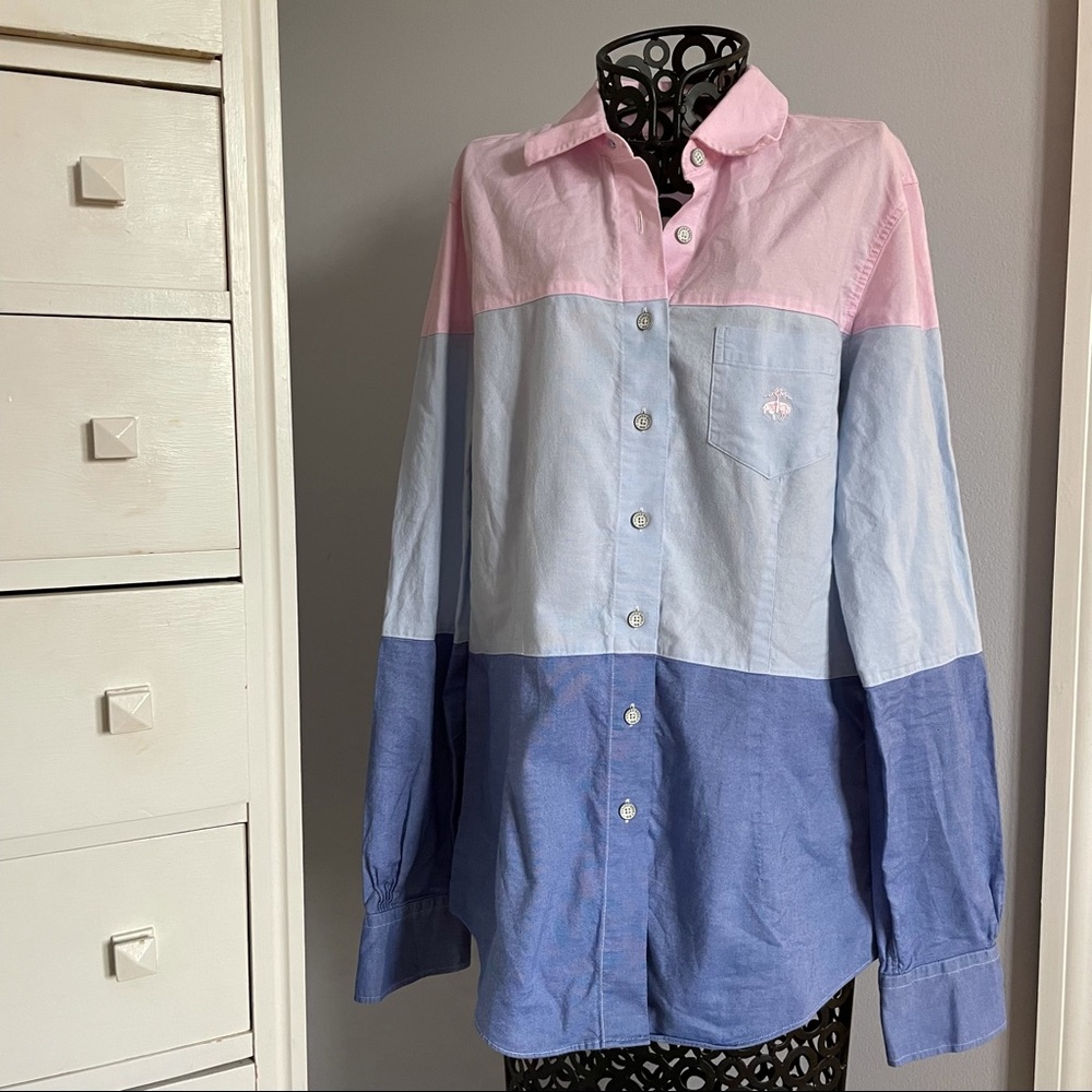 Brooks Brothers Color Block Button Up - image 1